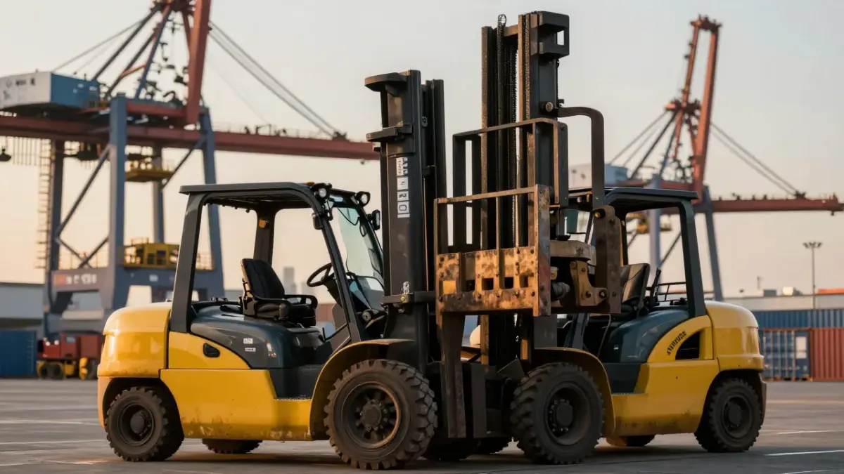 Heavy-Duty Diesel Forklifts Power Port Cargo Operations