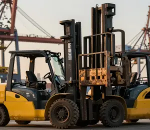 Heavy-Duty Diesel Forklifts Power Port Cargo Operations