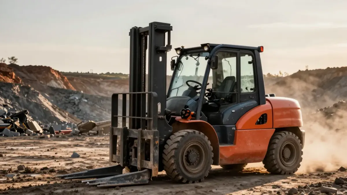 Rough Terrain Forklifts at Mining Sites and Construction Yards